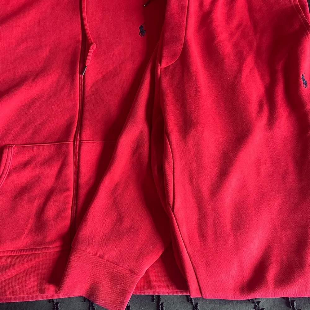 Red Hoodie with Embroidered Logo